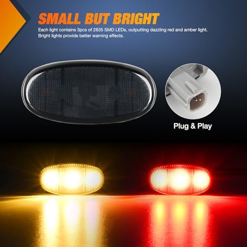 Nilight Wheel Fender Side Marker Lights For 2011-2022 Ford F250 F350 F450