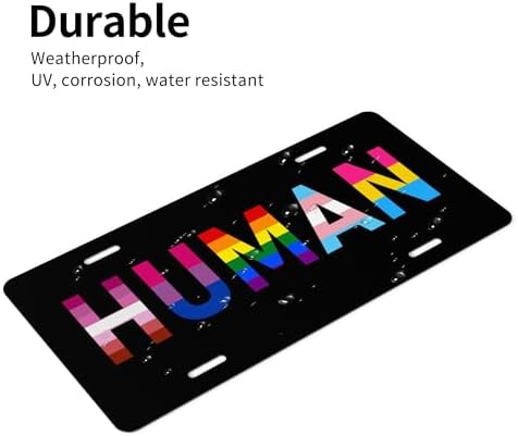 Front License Plate LGBT Human Vanity Plates Aluminum for Women