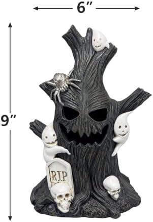 Halloween Lighted Tree Stump Decoration, Glowing Red Face Decor - Image 2
