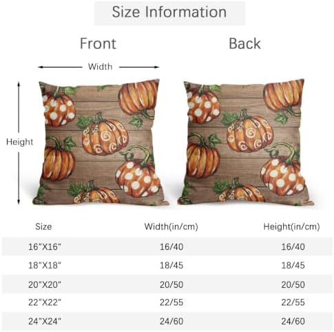 Fall Thanksgiving Pillow Covers 16x16 Set of 2 Highly Absorbent Orange - Image 4