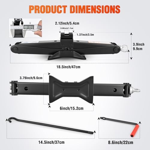 Nilight Scissor Jack for Car 2 Ton 4409 lbs, Lift Jack Kit w Crank Handle - Image 5