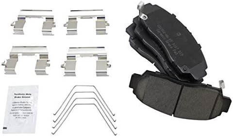 TRQ Front Brake Pads Ceramic Hardware Wear Sensor