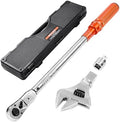 VEVOR Adjustable Torque Wrench 1/2 Inch Drive, 20-160Ft.lb/27.1-216.8Nm, 38MM Open End, 3/8 Inch Drive Torque Wrench with Interchangeable Jaw & Ratchet Head for HVAC, Car, Moto, Narrow Pipeline by VEVOR