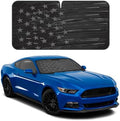 Motor Trend USA Vintage Flag Car Windshield Sun Shade for Front Window, Foldable Car Sun Shade with Patriotic Graphic, Collapsible Sun Visor Sunshade for Cars Windshield (Medium, 65 x 33 inches)