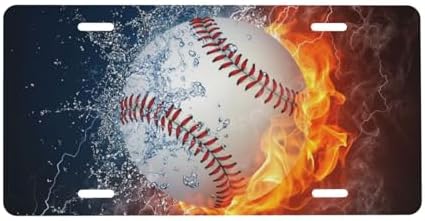 Baseball Ice Fire Front License Plate 6" * 12" for Women