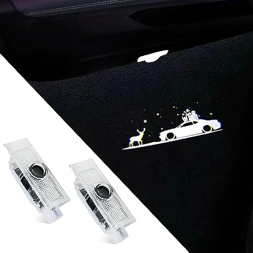 2 PCS Car Door Logo Lights Compatible for Challenger 2015-present Courtesy LED Ghost Shadow Light Projector Lamps Accessories (Deer)