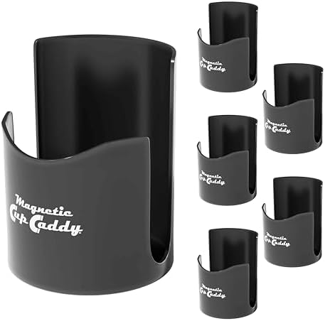 Master Magnetics Magnetic Cup Caddy - Keep Your Favorite Beverage at Hand, 3.3" Inner Diameter, 4.625" Height, Black, Pack of 6, 07583X6 by MasterMagnetics