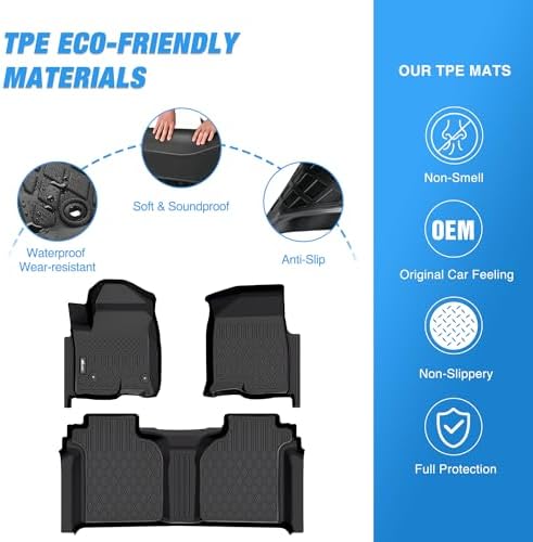 Nilight Floor Mats for Chevy Silverado GMC Sierra 1500 Crew Cab 2019-2026