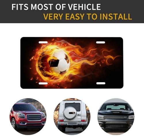 Football Flame Fire Front License Plate 6" * 12" for Women