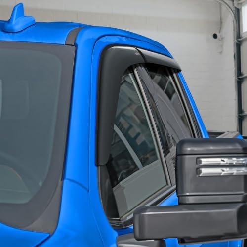 Goodyear Shatterproof Window Deflectors for Chevy Silverado/GMC Sierra 2500HD,3500HD 2020-2026 Crew Cab, Tape-on Rain Guards, Window Visors, Vent Deflector Visor, Car Accessories, 4 pcs.- GY003181LPv2