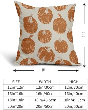 Burnt Orange Pumpkin Fall Pillow Covers 20x20 Set of 2 Autumn Harvest Print Thanksgiving Decorative Throw Pillows Outdoor Farmhouse Cushion Case Seasonal Decor for Couch Sofa Bed - Image 5