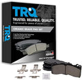 TRQ Front Ceramic Brake Pad Set Includes Contact Point Grease and Hardware
