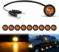 Nilight 3/4" Round Marker Light 10PCS Amber LED Clearance 2 Connectors