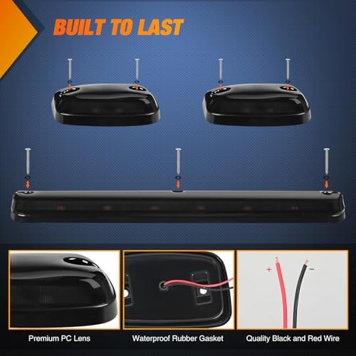 Nilight LED Cab Marker Light Smoke Lens Fits 2007-2014 Silverado Sierra