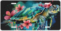 Watercolor Turtle Flower Front License Plate 6" * 12" for Women