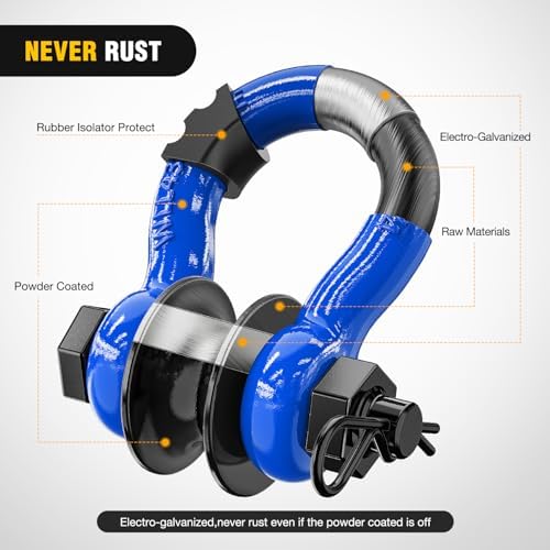 Nilight 3/4" D-Ring Shackle with Snatch Block, Heavy Duty Recovery Set
