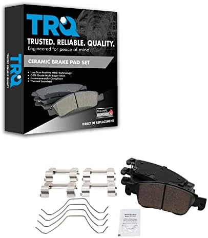 TRQ Front Brake Pads Ceramic Hardware Wear Sensor