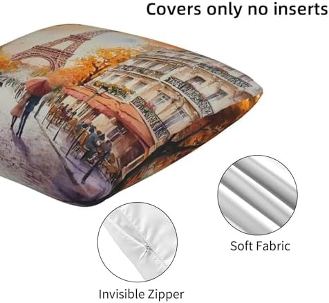 Paris Eiffel Throw Pillow Covers 18x18 inch Set of 2 Pillow Case Cushion Cover for Home Sofa Couch Living Room Car Decor - Image 5