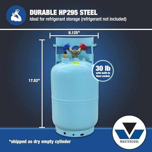 Mastercool 67010 30 lb Refrigerant Recovery Cylinder with Float Switch - Image 2