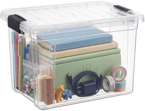Superio 4.75 Quart Clear Plastic Storage Boxes with Lids, Stackable Organizer Containers, BPA-Free Storage Bins for Home, Office, School & Dorm, 8 Pack by Superio