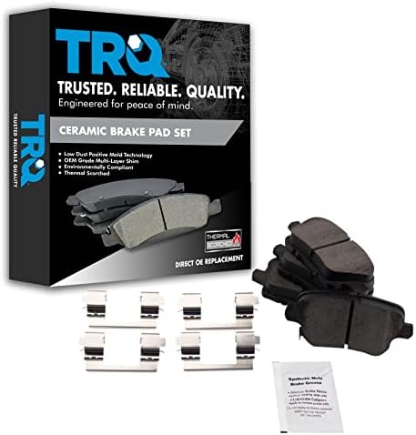 TRQ Rear Brake Pads Ceramic Hardware Wear Sensor