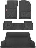 Motor Trend FlexTough™ Heavy Duty Rubber Black Car Floor Mats All Weather & Jumbo SUV Cargo Liner Full Set - Universal Trim to Fit Automotive Floor Mats & Trunk Mats for Cars Interior Accessories
