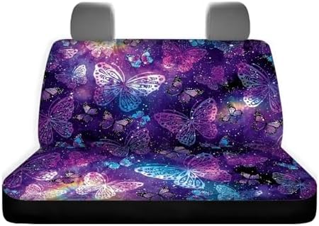 Purple Butterfly Car Back Seat Covers,Non-Slip Interior Protective Covers Rear Facing Cars Seat Cushion Seat Cover