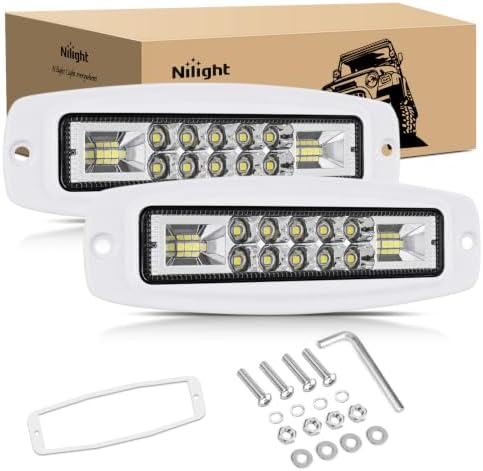 Nilight Flush Mount LED Light Pods 2PCS 6 Inch 60W Spot Flood Combo Beam