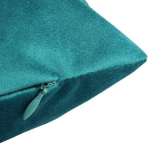 VAKADO Teal Decor Throw Pillow Covers Soft Solid Square Velvet Decorative Couch Cushion Covers Cozy Pillow Cases Home Decoration for Patio Sofa Bedroom Office Car 18x18 Set of 2 - Image 3