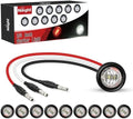 Nilight 3/4 Inch Dual Color Marker Light Red Brake White Clearance Lights