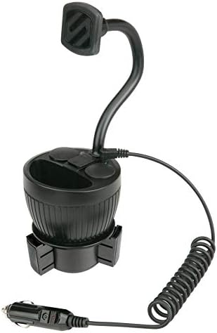Scosche MAGPCUP MagicMount PowerHub Magnetic Car Cup Holder Phone Mount - Strong Magnet Car Mount for iPhone and Android - Secure Magnetic Cell Phone Holder - USB Charging Ports for Multiple Devices