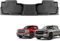 CAT® JustFit™ 3D Custom Fit Rear Floor Mat for Chevy Silverado 1500 Double Cab 2014-2018, Heavy Duty Rubber Floor Liner Laser Measured, Silverado Accessories