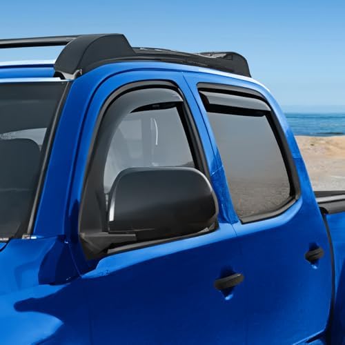 Goodyear Shatterproof in-Channel Window Deflectors for Trucks Toyota Tacoma 2005-2015 Double Cab, Rain Guards, Window Visors, Vent Deflector, Truck Accessories, 4pcs- GY003444