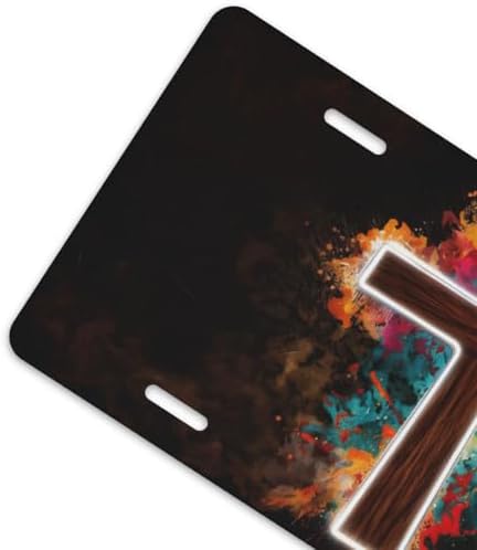 Colorful Cross Jesus Front License Plate 6" * 12" for Women