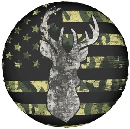 Deer Hunting Spare Tire Cover Wheel Protectors Weatherproof Sun Protection Covers Universal for SUV Jeep Travel Trailer 15"