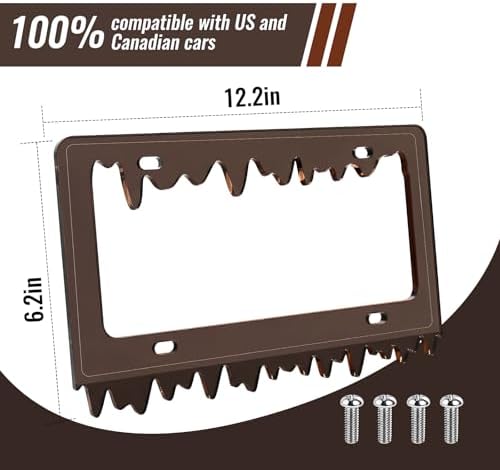 Timtin 1 Set Fluorescent Black License Plate Frame, Style 1