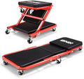 ‎DNA MOTORING TOOLS-00184 36 Inches 2 IN 1 Rolling Folding Car Creeper/Seat, 6 Pcs 2" Casters, 150kg Weight Capacity, Red by DNAMOTORING-Tools