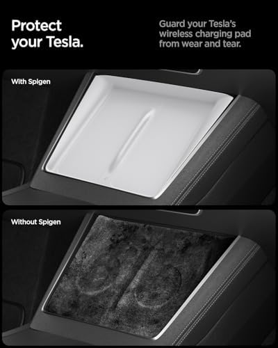 Spigen Wireless Charging Pad Cover for Tesla Model Y Juniper/YL - White