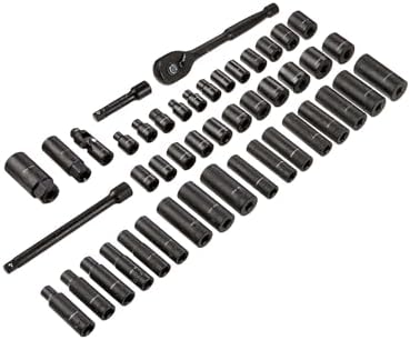 Amazon Basics 46-Piece 3/8-Inch Drive Socket Set with 6 & 12 Point Sockets, 72 Teeth Ratchet, SAE & Metric Sizes, Extension Bars, Universal Joint, Carrying Case - Image 2