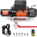 VEVOR Electric Winch, 10,000 lb Truck Trailer Jeep Winch, 12V DC 7/20 in x 65 ft Synthetic Rope Aluminum Fairlead Wireless & Wired Remote Control, IP55 Waterproof Towing for Off Road Jeep SUV Boat by VEVOR
