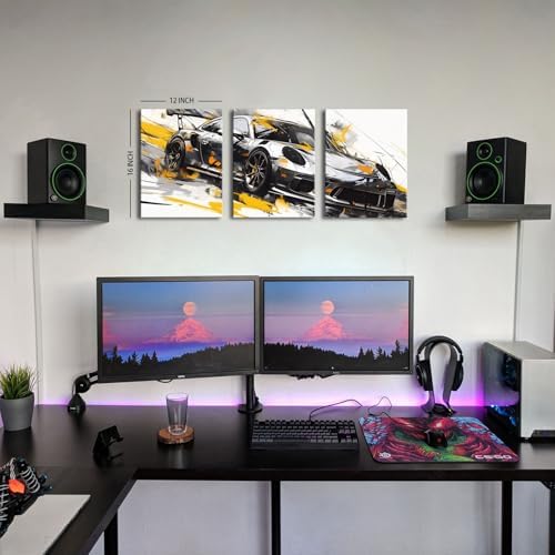 Car Poster Abstract Graffiti Supercar Canvas Wall Art for Boys Bedroom Colorful Sport Racing Cars Picture Black and White Truck Poster Artwork Garage Cave Men Office Playroom Home Decoration 12x16" 3P - Image 2
