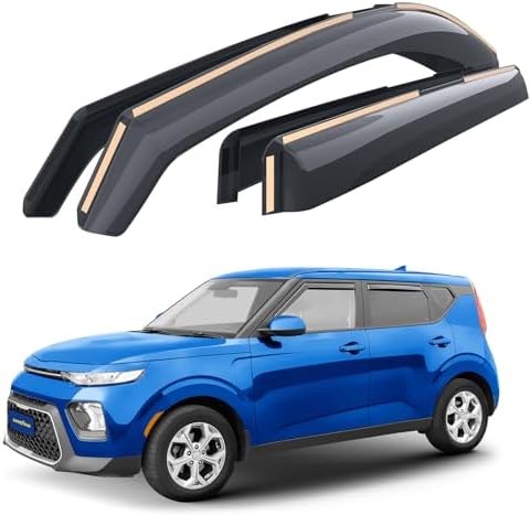 Goodyear Shatterproof in-Channel Window Deflectors for Kia Soul 2020-2026, Rain Guards, Window Visors for Cars, Vent Deflector, Car Accessories, 4 pcs - GY009007