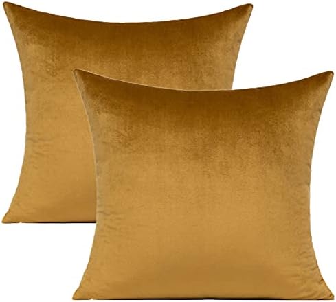 VAKADO Christmas Gold Velvet Throw Pillow Covers 24x24 Set of 2 by VAKADO