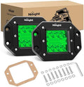 Nilight 2 PCS 42 W Flush Mount LED Light Pods Green Spot Flood Combo Beam