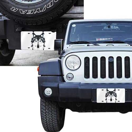 Black Wolf Front License Plate 6" * 12" for Women