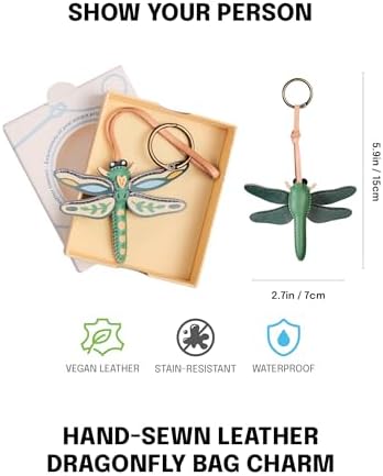 Insects Leather Bag Charm - Unique Purse Charm Keychain for Backpacks