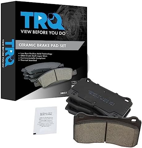 TRQ Front Ceramic Brake Pad Set Includes Contact Point Grease