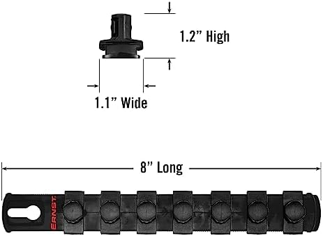 Ernst Manufacturing 8-Inch Magnetic Socket Organizer with 7 1/2-Inch Twist Lock Clips, Black (8428M-Black-1/2) - Image 4