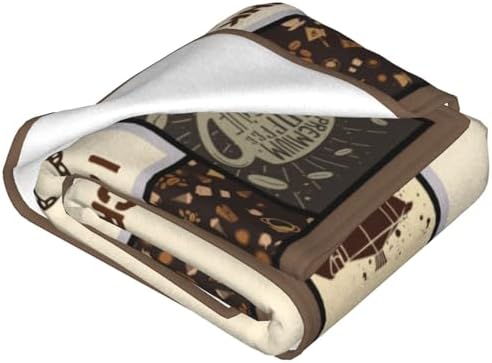 Coffee Blanket, Coffee Throw Blanket, Cafe Cup Beans Gifts Blankets Stuff Fleece Flannel Plush for Girls Women Boys Men Lovers Adults Soft Bedding Gift for Sofa Bed Office Home Decor 50"X60" - Image 4
