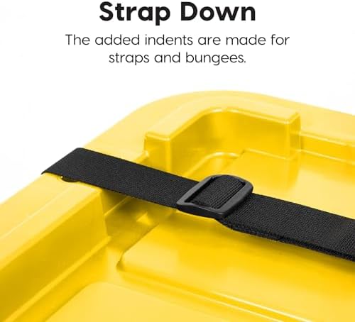 IRIS USA 4-Pack 12 Gal Heavy Duty Storage Tote Bins with Lids, Black/Yellow - Image 6